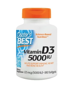 Vitamín D3, 5000 IU - 180 mäkkých kapsúl