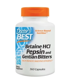 Doctor's Best - Betaine HCl Pepsin & Gentian Bitters - 360 caps