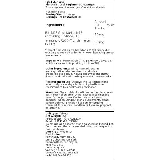Florassist Ústna Hygiena - 30 vegetariánskych pastiliek na sanie – Obrázok 2