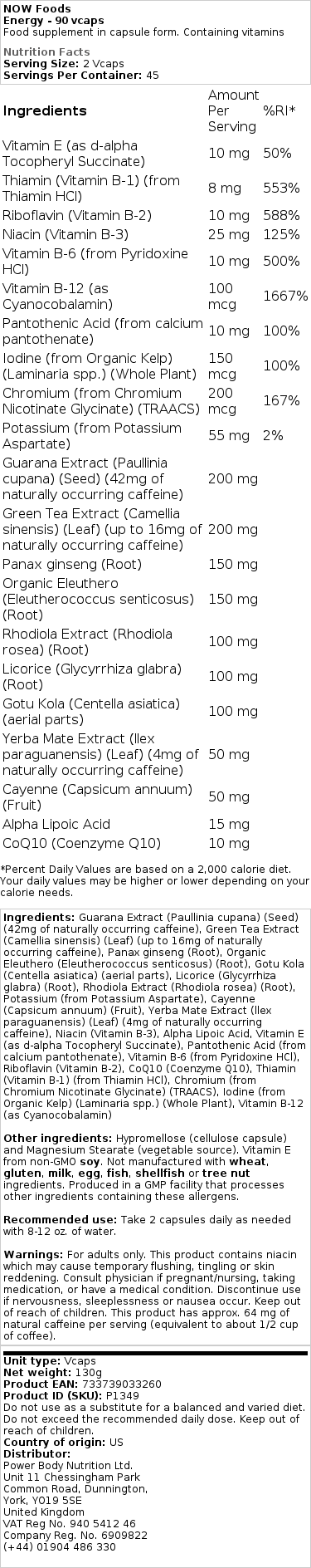 Energi - 90 vegánskych kapsúl – Obrázok 2
