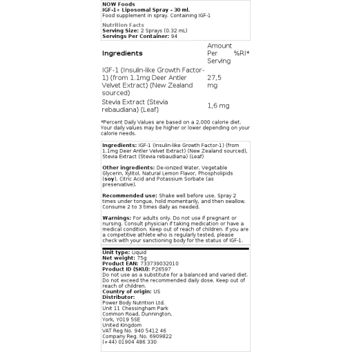 IGF-1+ Liposomálny sprej - 30 ml – Obrázok 2