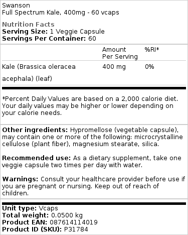 Spektrum zelenej kapusty, 400 mg - 60 rastlinných kapsúl – Obrázok 2