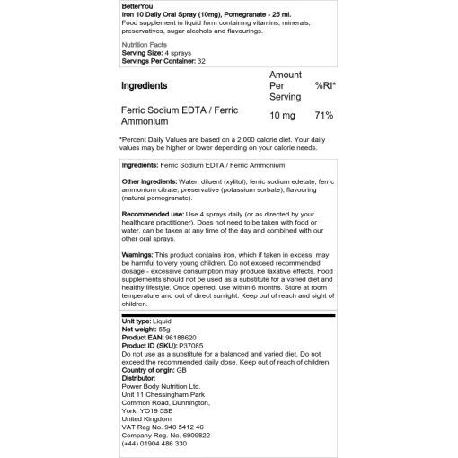 BetterYou - Iron 10 Daily Oral Spray (10mg)