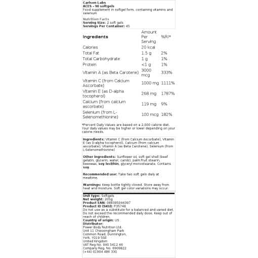 Carlson Labs - ACES - 90 softgels