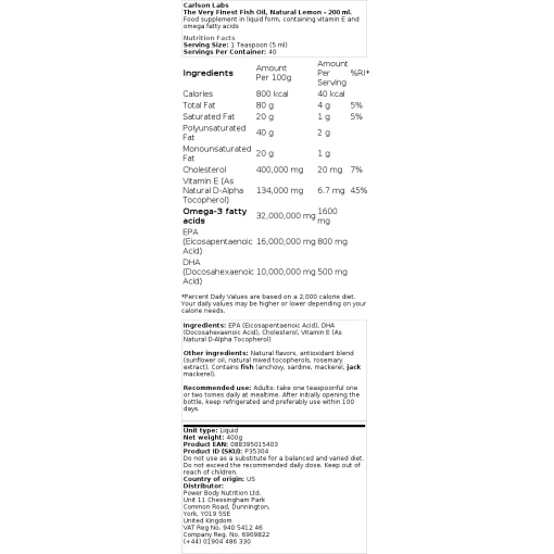 Carlson Labs - Το καλύτερο Fish Oil