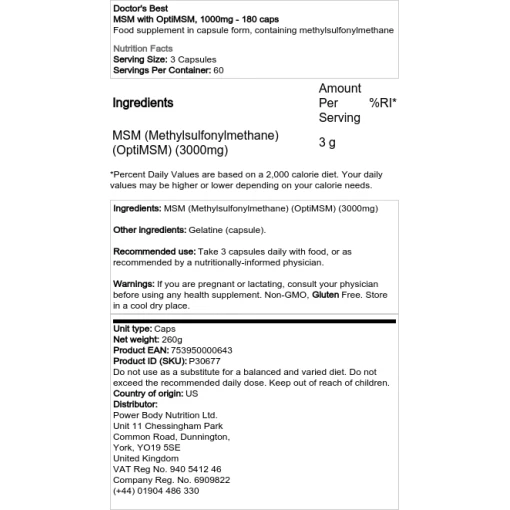Doctor's Best - MSM με OptiMSM
