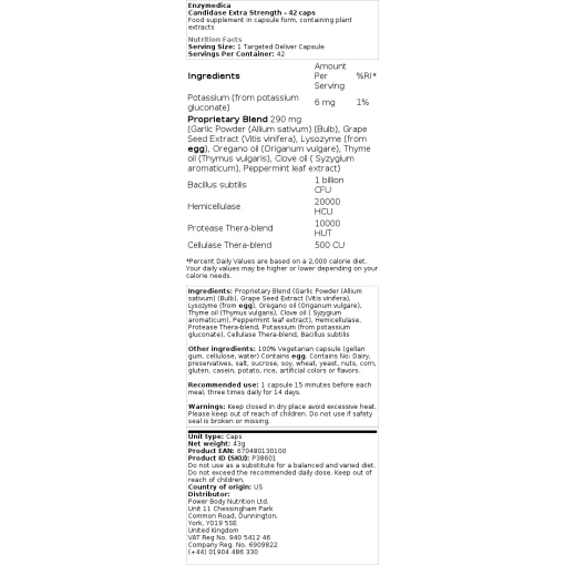Enzymedica - Candidase Extra Strength - 42 κάψουλες