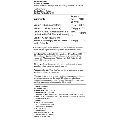 Jarrow Formulas - K-Right - 60 softgels