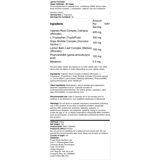 Jarrow Formulas - Sleep Optimizer - 60 vcaps