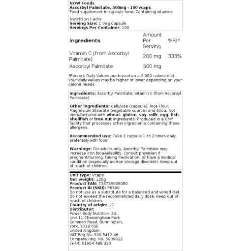 NOW Foods - Ascorbyl Palmitate