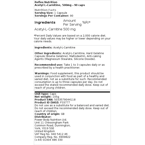 Reflex Nutrition - Acetyl L-Carnitine