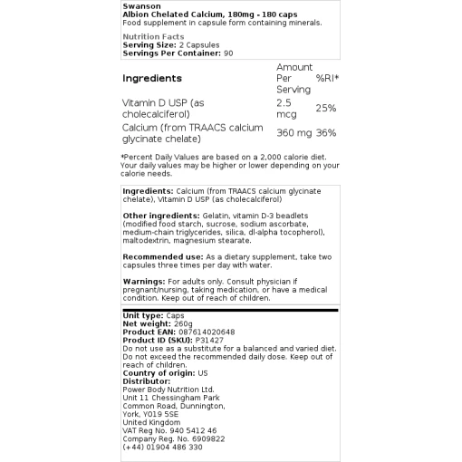 Swanson - Albion Chelated Calcium