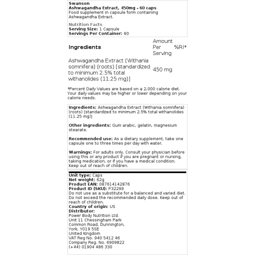 Swanson - Ashwagandha Extract
