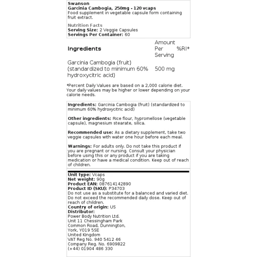 Swanson - Garcinia Cambogia