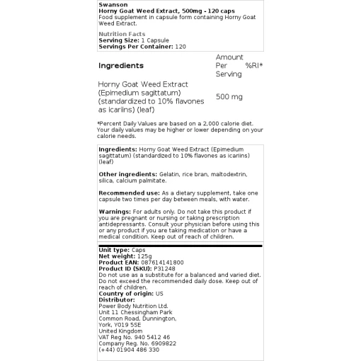 Swanson - Horny Goat Weed Extract