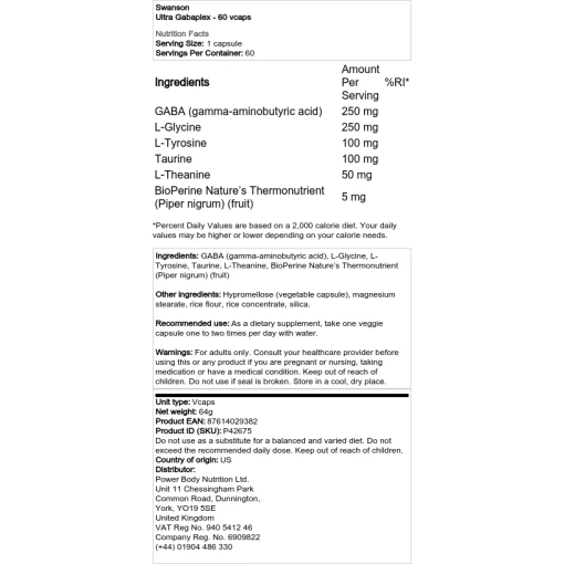 Swanson - Ultra Gabaplex - 60 vcaps
