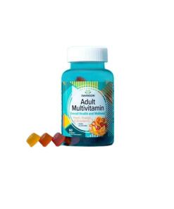 Dospelý Multivitamín, Broskyňa, Pomaranč & Jahoda - 60 gumových cukríkov