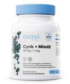 Osavi - Zinok + Meď, 15 mg + 1 mg - 60 vegánskych kapsúl
