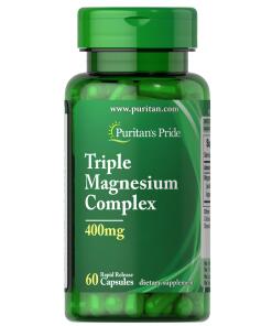 Puritan's Pride - Trojitý komplex hořčíku, 400 mg - 60 kapsúl