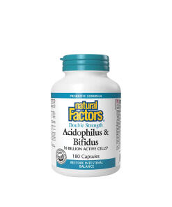 Natural Factors - Natural Factors Acidophilus & Bifidus dvojnásobná sila (180 kapsúl)