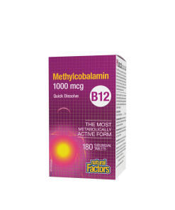 Natural Factors - Natural Factors B12 Metilkobalamín 1000 mcg (180 tabliet)