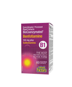 Natural Factors - Bioenzymovaný benfotiamín B1 plus sulbutiamín (60 kapsúl)