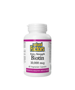 Natural Factors - Biotín Extra silný 10 000 mcg (60 kapsúl)