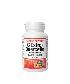 Natural Factors - Natural Factors C Extra + Bioflavonoidy kvercetín 500 mg / 500 mg (90 tabliet)