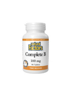 Natural Factors - Komplex vitamínov skupiny B s postupným uvoľňovaním (90 tabliet)