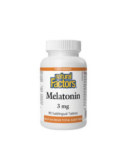 Natural Factors - Melatonín 3 mg od Natural Factors (90 tabliet, mätová príchuť)