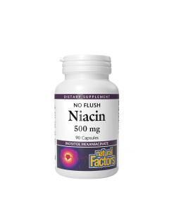 Natural Factors - Niacín 500 mg (90 kapsúl)