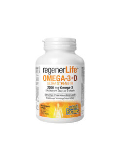 Natural Factors RegenerLife Omega-3+D Ultra sila 2200 mg / 1000 IU (90 mäkkých kapsúl)