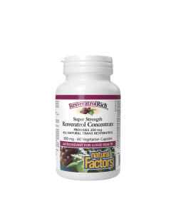 Natural Factors - Koncentrát resveratrolu ResveratrolRich Super Strength od Natural Factors, 500 mg (60 rastlinných kapsúl)