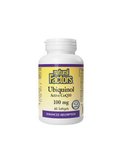Natural Factors - Natural Factors Aktívny Ubichinol CoQ10 100 mg (60 mäkkých kapsúl)
