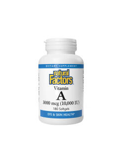 Natural Factors - Vitamín A 10 000 IU (180 mäkkých kapsúl) Natural Factors