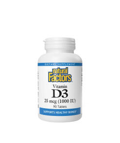 Natural Factors Vitamín D3 25 mcg (1,000 IU) (90 tabliet)