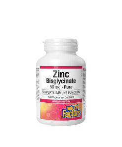 Natural Factors - Zinok bisglycinát 50 mg (120 kapsúl)