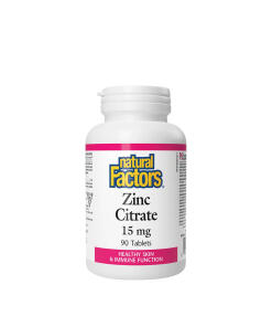 Natural Factors - Citrát zinku 15 mg (90 tabliet)