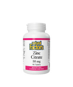 Natural Factors - Citrát zinku 50 mg (90 tabliet)