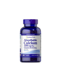 Puritan's Pride - Vstrebateľné vápnik 1200 mg s vitamínom D3 1000 IU (200 mäkkých kapsúl)