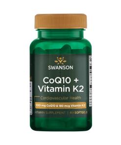 Swanson - SWANSON CoQ10 100 mg + Vitamín K2 180 mcg, 60 softgélov