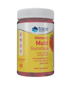 Trace Minerals - Multivitamínové gumové cukríky pre ženy, príchuť bobuľa a citrónová limonáda - 60 gumeniek