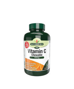 Natures Aid - Žuvacie tablety vitamínu C 500 mg s pomarančovou príchuťou (100 tabliet)
