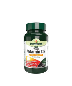 Natures Aid - Vitamín D3 1000 IU od Natures Aid (vegánsky) (60 tabliet)