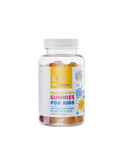 USA medical - Multivitamínové gumové cukríky pre deti (60 gumených cukríkov, prírodná ovocná príchuť)