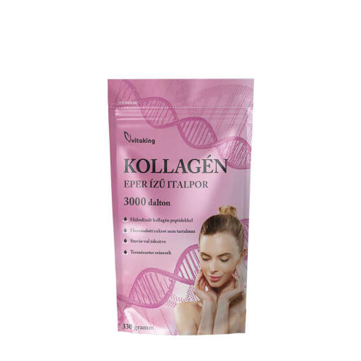 Vitaking - Hydrolyzovaný hovädzí kolagén (330 g, jahoda)