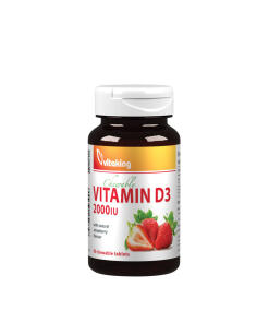 Vitaking - Vitamín D3 2000 IU od Vitakingu (90 pastiliek, jahodová príchuť)