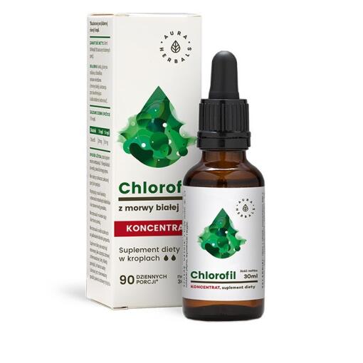 Aura Herbals - AURA HERBALS Chlorofyl z bielej moruše (30 ml)
