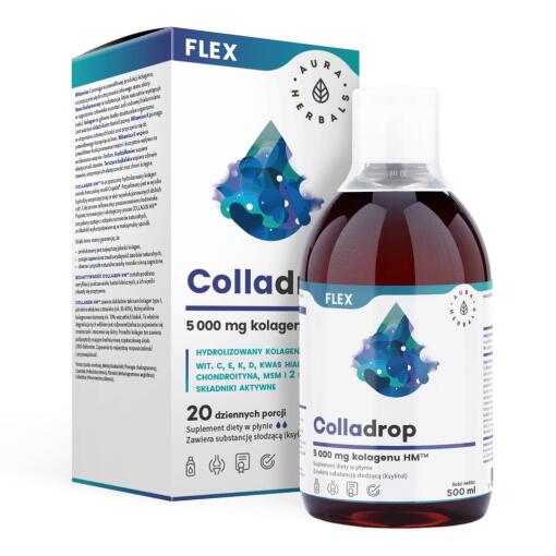 Aura Herbals - AURA HERBALS Colladrop Flex, morský kolagén, 5000 mg (500 ml)