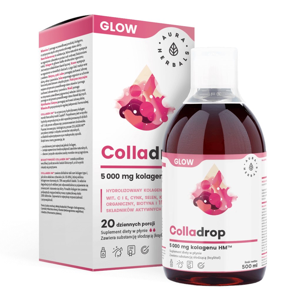 Aura Herbals - AURA HERBALS Colladrop Glow, morský kolagén, 5000 mg (500 ml)